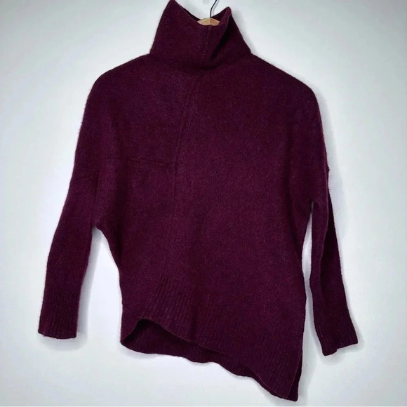 AllSaints Merlot Lock Roll Wool Blend Sweater Size Small - Picture 2 of 10